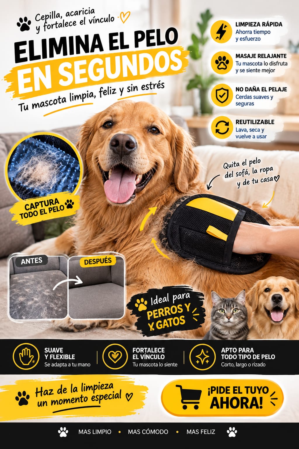 Guante Antipelos para Mascotas