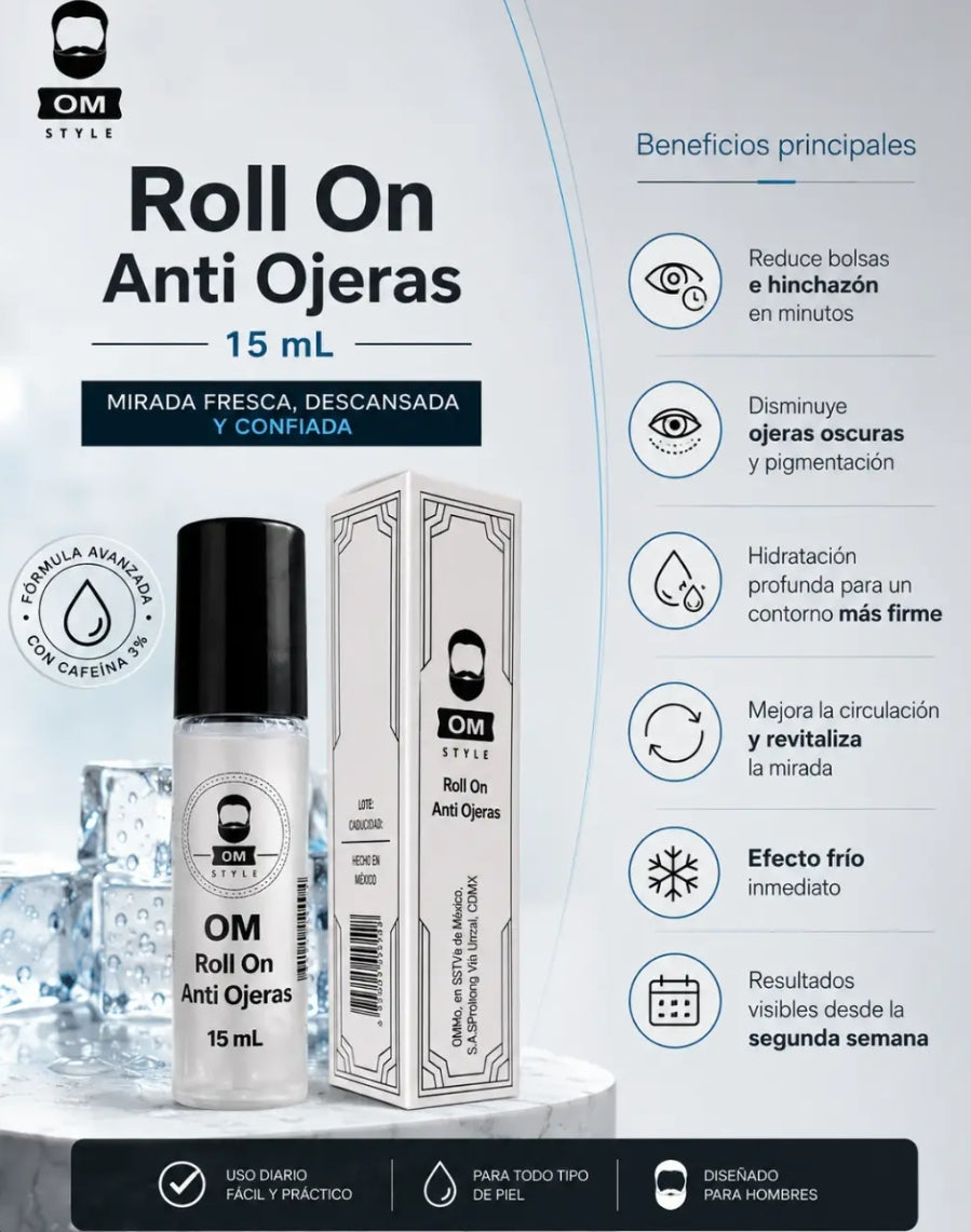 Roll On Anti Ojeras OM Style - beneficios principales y fórmula avanzada