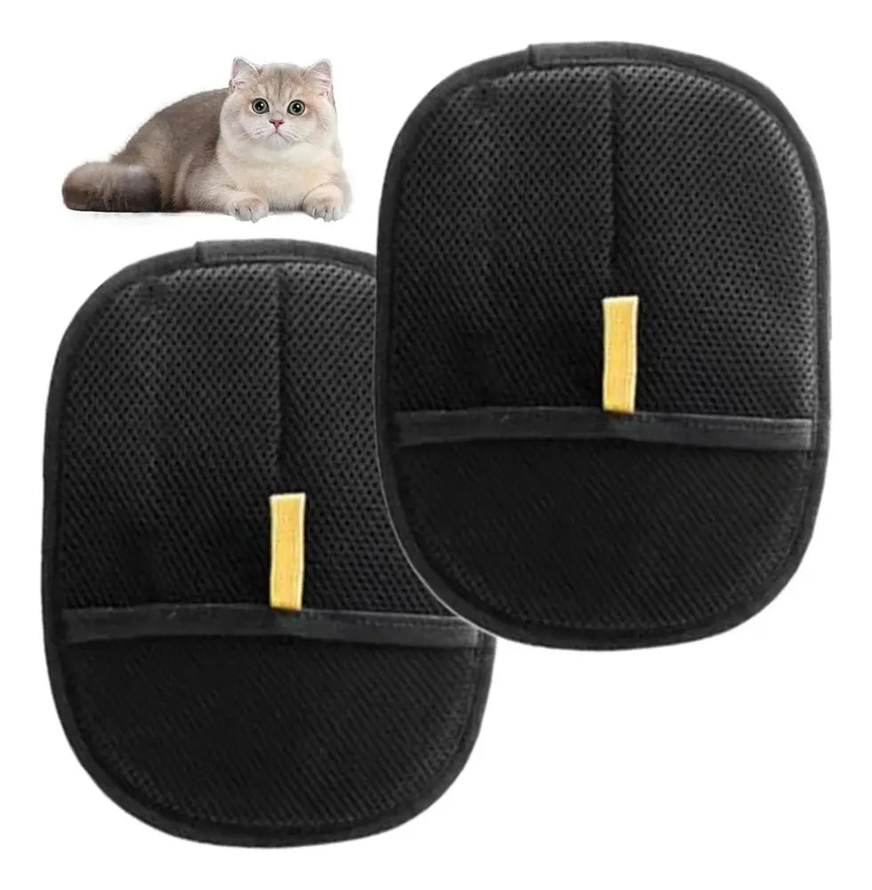Guante antipelos para mascotas - pack de dos unidades con gato