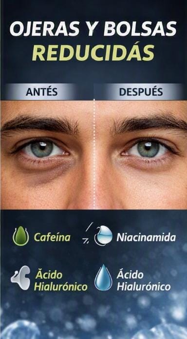 Antes y después - reducción de ojeras y bolsas con Roll On OM Style